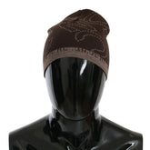 Costume National Beanie Brown Wool Blend Branded Hat -   -  Costume National.